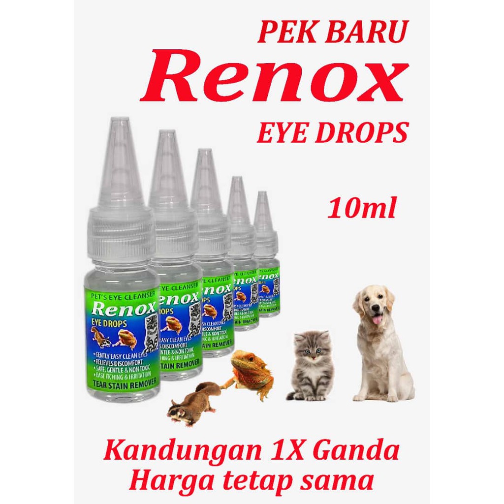 Buy (NEW PACKING) RENOX Pet Eye Drop 10ml  Renox Ubat Mata Kucing 