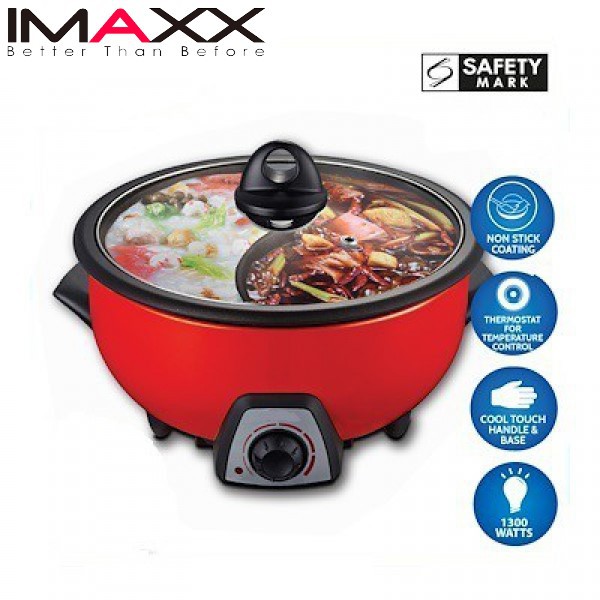 IMAXX Steamboat & Multi Cooker with 2 Compartments NonStick Coating