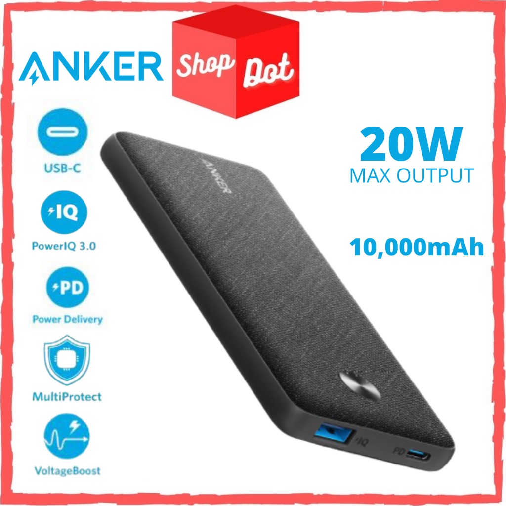 Anker A1244 Power Bank Usb C Portable Charger 10000mah With 20w Power Delivery Powercore Slim 6511