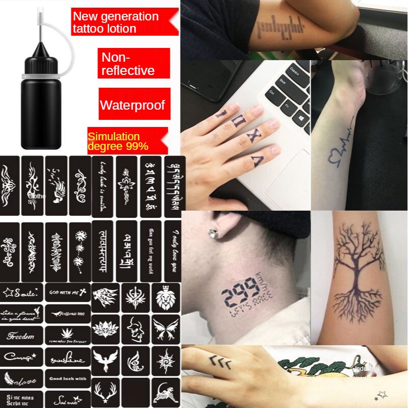 Semi-permanent Tattoo Stickers Waterproof Long-lasting Simulation Men ...