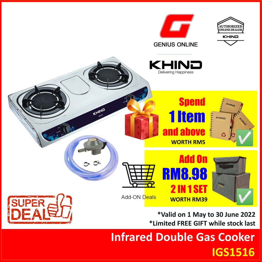 KHIND INFRARED GAS STOVE Cooker Dapur Gas IGS1516 Shopee Malaysia