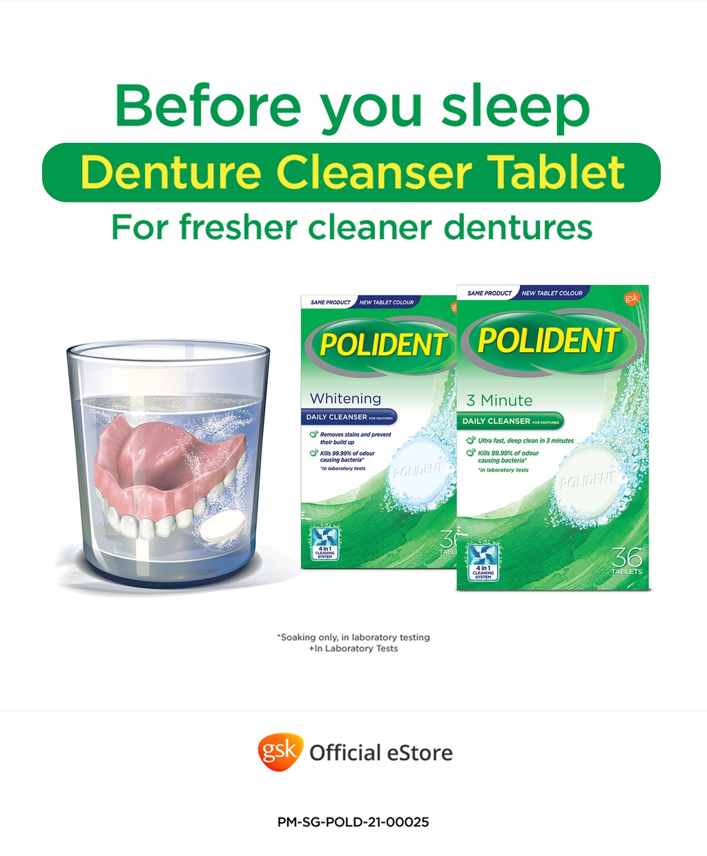 [Not for Sale] Polident Denture and Retainer Cleaning Tablets, 3 Minute