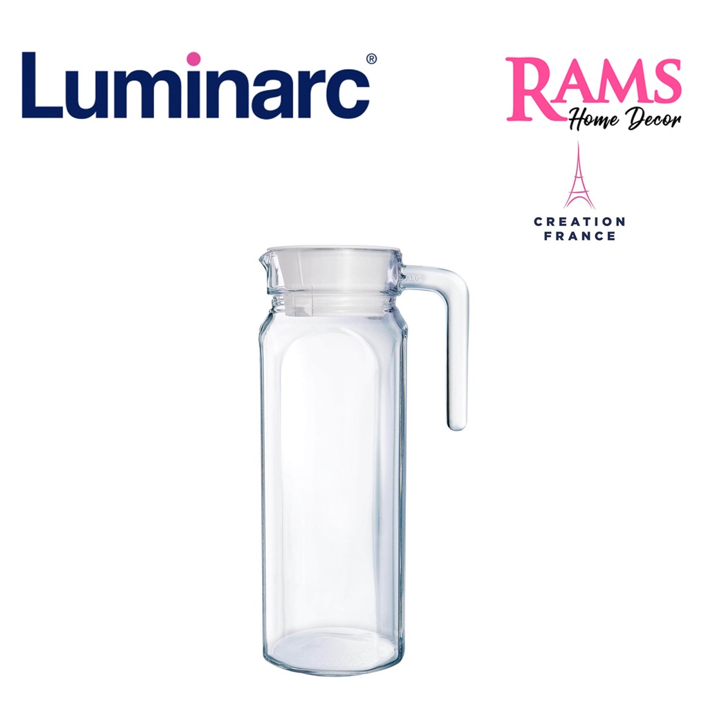 Luminarc 1000ml Glass Jug With Lid Fridge Jug Glass Pitcher Glass Jug Juice Pitcher 8415