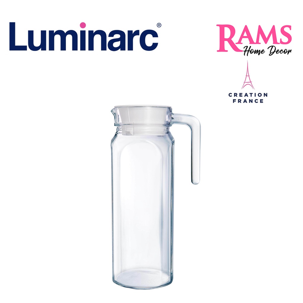 Luminarc 1000ML Glass Jug with Lid / Fridge Jug / Glass Pitcher / Glass