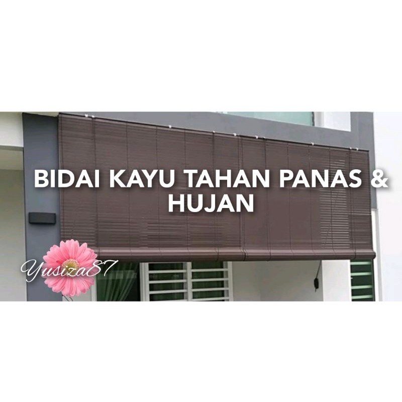Bidai Kayu Wooden Blinds Tahan Panas dan Hujan Ready Stock Kayu Meranti