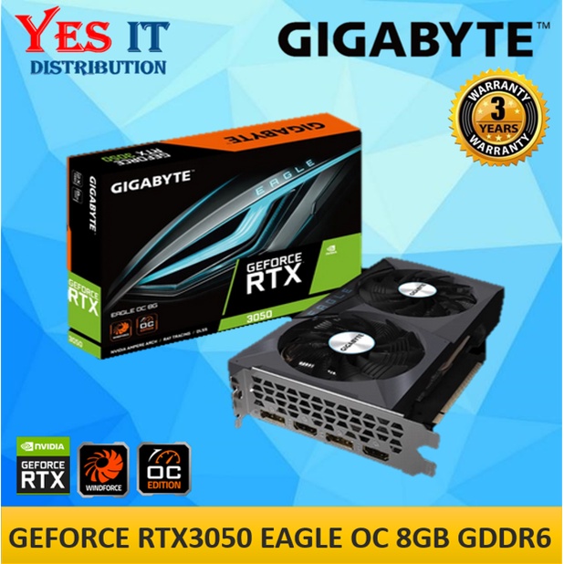 GIGABYTE GEFORCE RTX3050 EAGLE / RTX3050 GAMING OC 8GB GDDR6 128BIT VGA ...