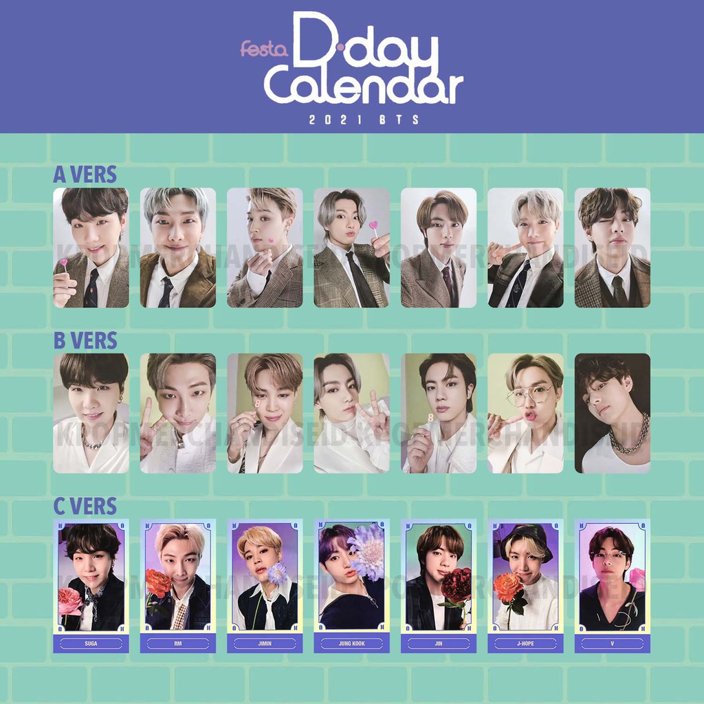 BTS FESTA D day CALENDAR 2021 K POP - allamaa.sa