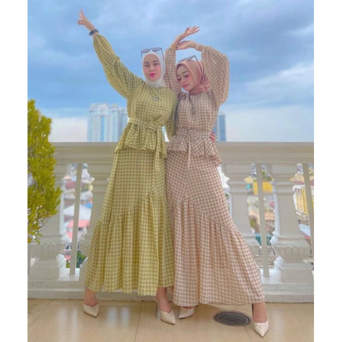 ?[READY STOCK]?CB_Shopreadystok NEW SET VIRAL BLOUSE+SKIRT 2IN1 MUSLIMAH FASHION CANTIK(POST TODAY)