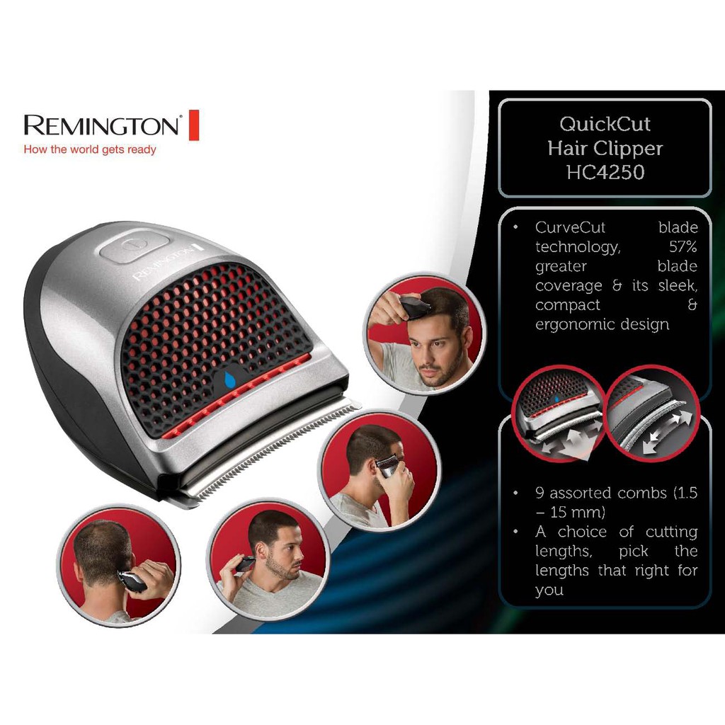 remington quick cut hair clippers with 9 comb lengths