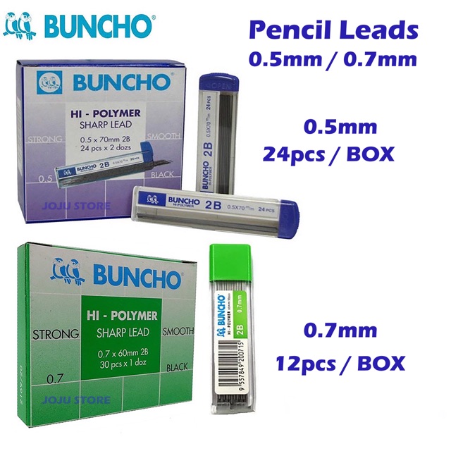 Buncho Hi-Polymer 2B Pencil Lead 0.5/0.7mm - Per Box / Mata Pencil | Shopee  Malaysia