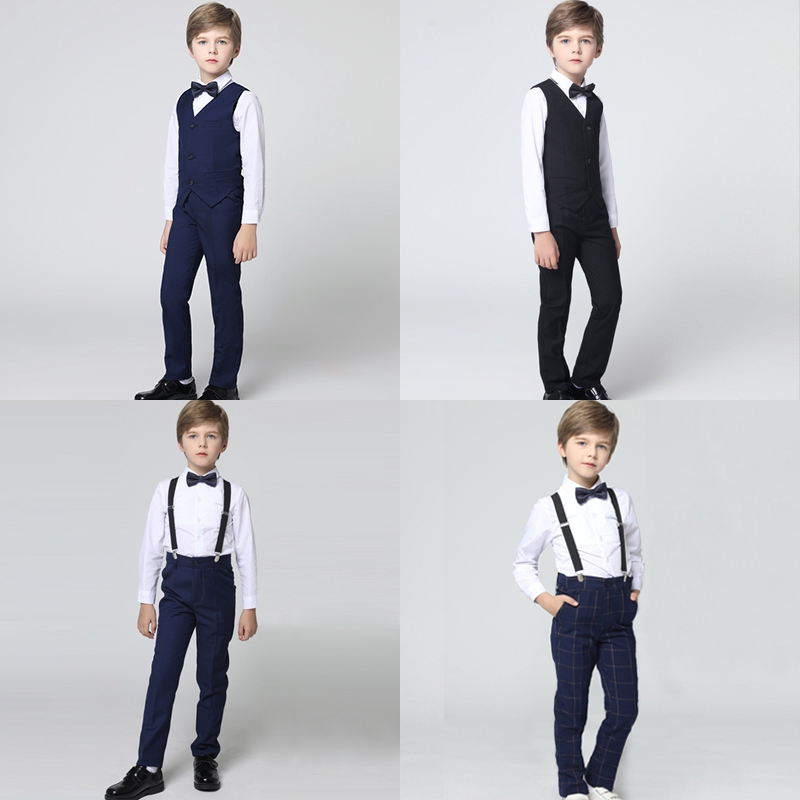 Boys Dress Suit Flower Girl Children Suit Boy Show Clothes Small Suit Three Piece Handsome British Style Autumn Shopee Malaysia