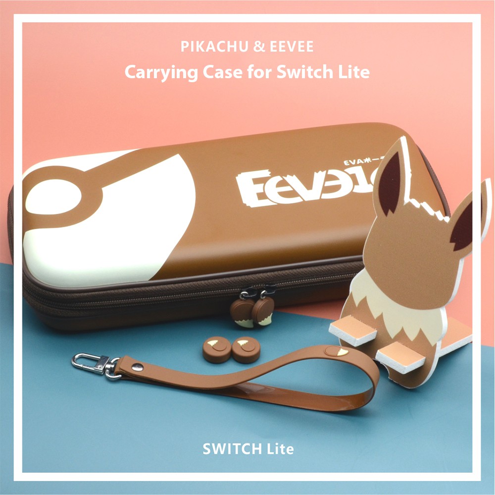 Carrying Case For Nintendo Switch Switch Lite Pikachu Eevee Pokemon Case Eva Waterproof Bag Shopee Malaysia