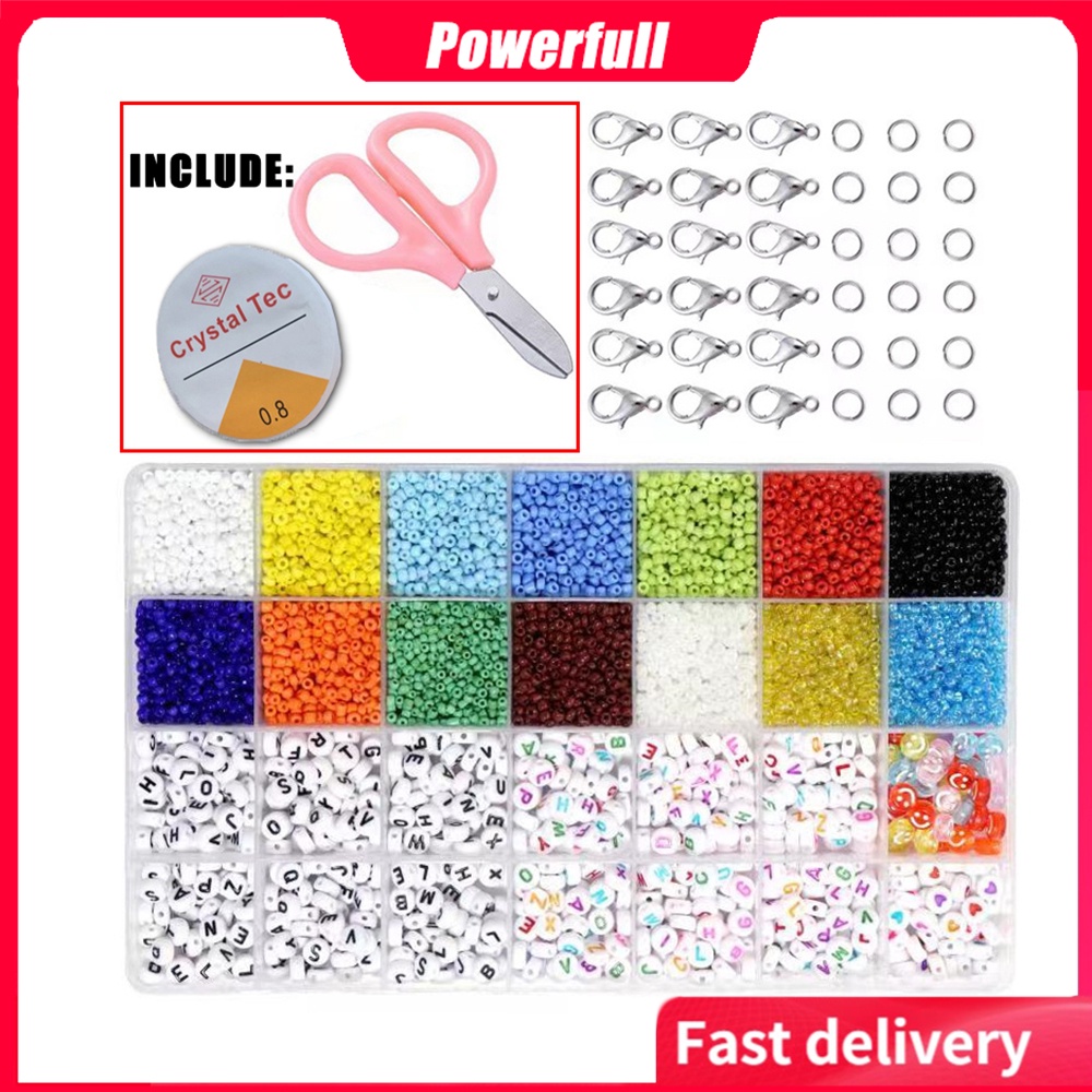 Girl children DIY handmade jewellery beads necklace bracelet bead Accessories Kit Set 24 Grids