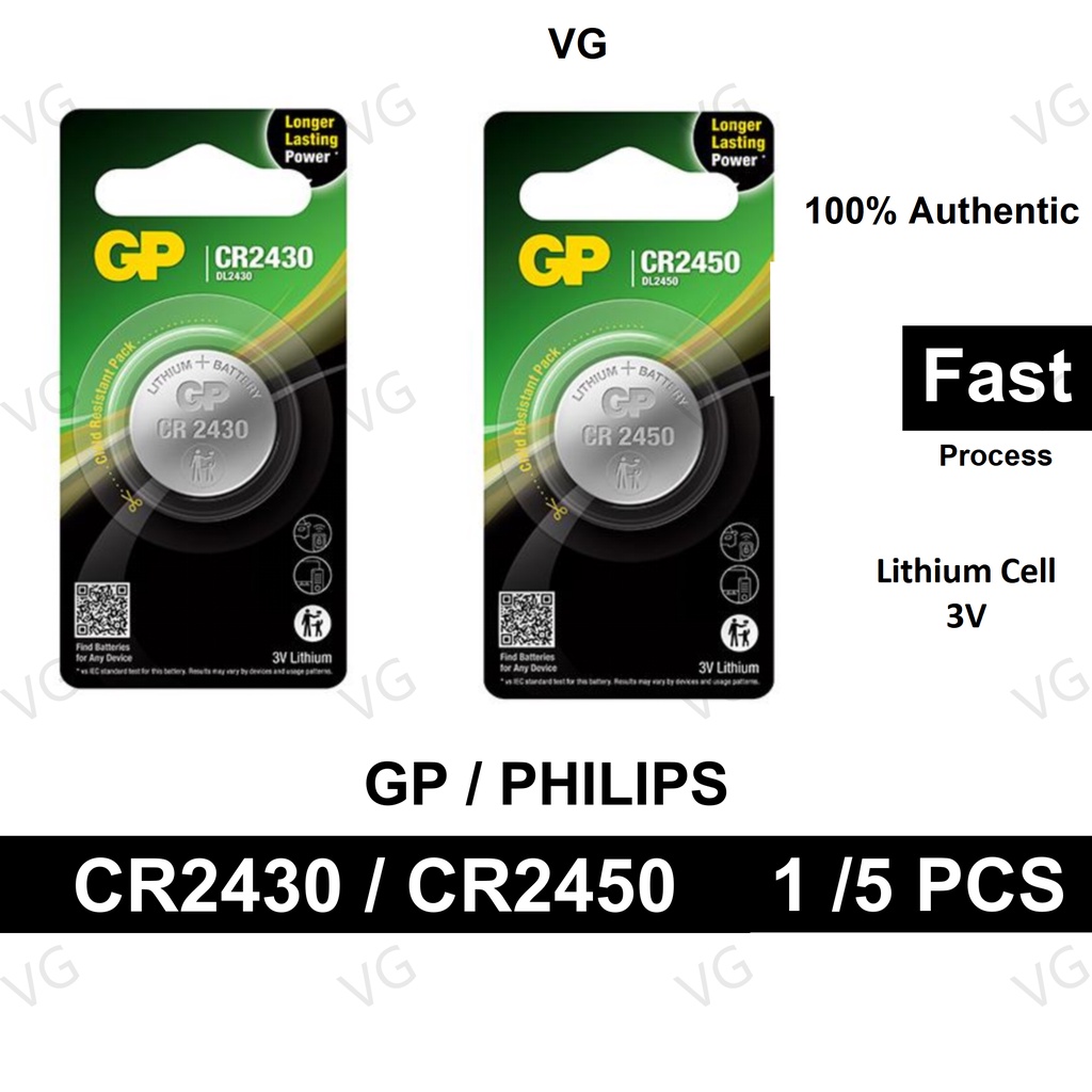 [100 ORIGINAL] CR2430 Battery CR2450 Battery 3V Lithium Coin Cell