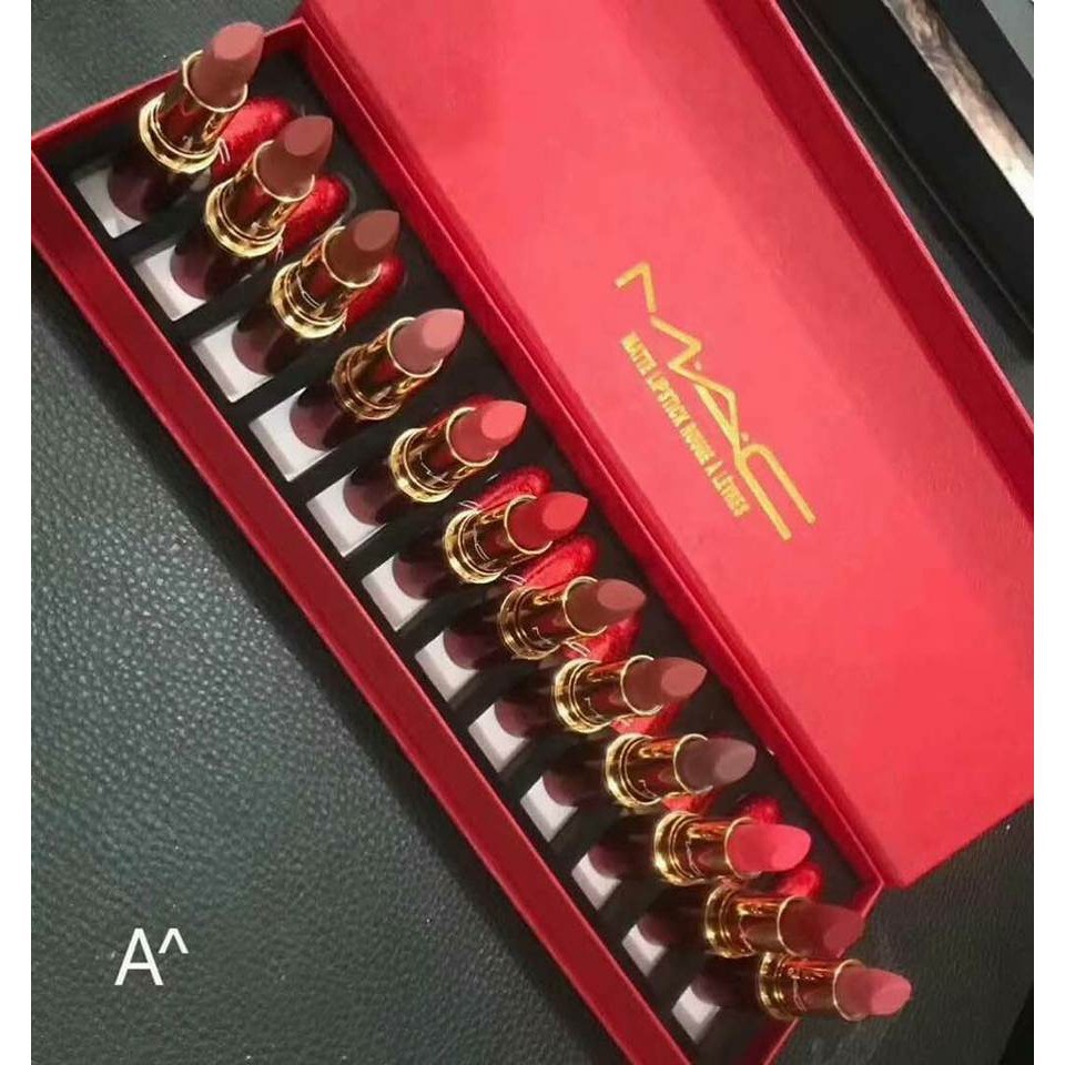 mac red lipstick set