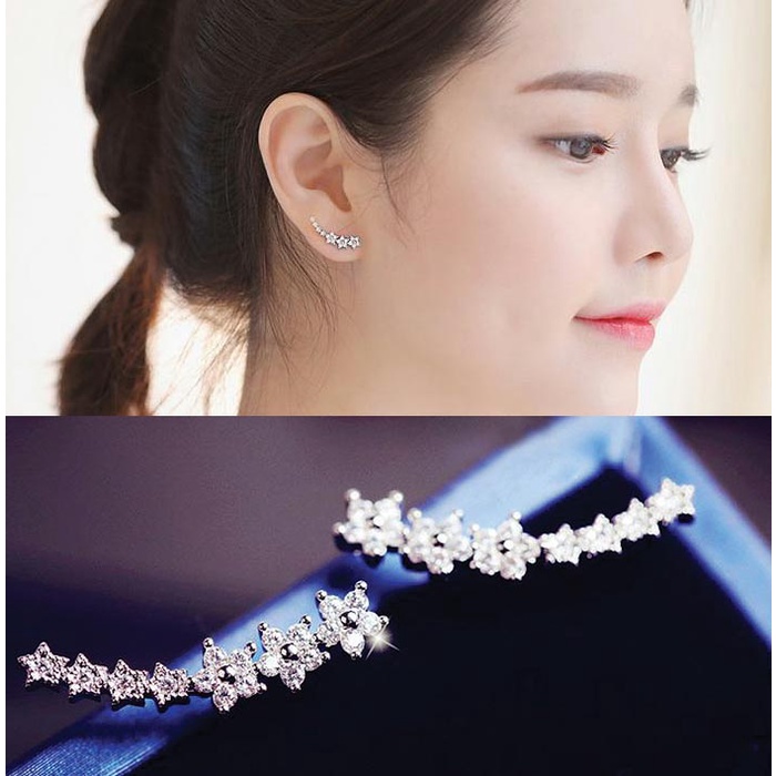 [STAR ANGEL] Best Seller Sunflower 925 Silver Earrings Needle Studs/ Subang Anting Korea/ FB BEST SELLER