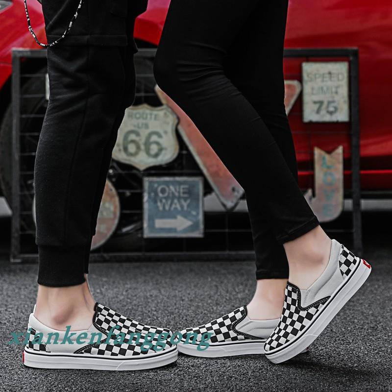 Inspired By Vans Canvas Shoes Men Women Slip on Loafers Casual Shoes  Checkerboard Fashion Sneakers （35~44） | Shopee Malaysia