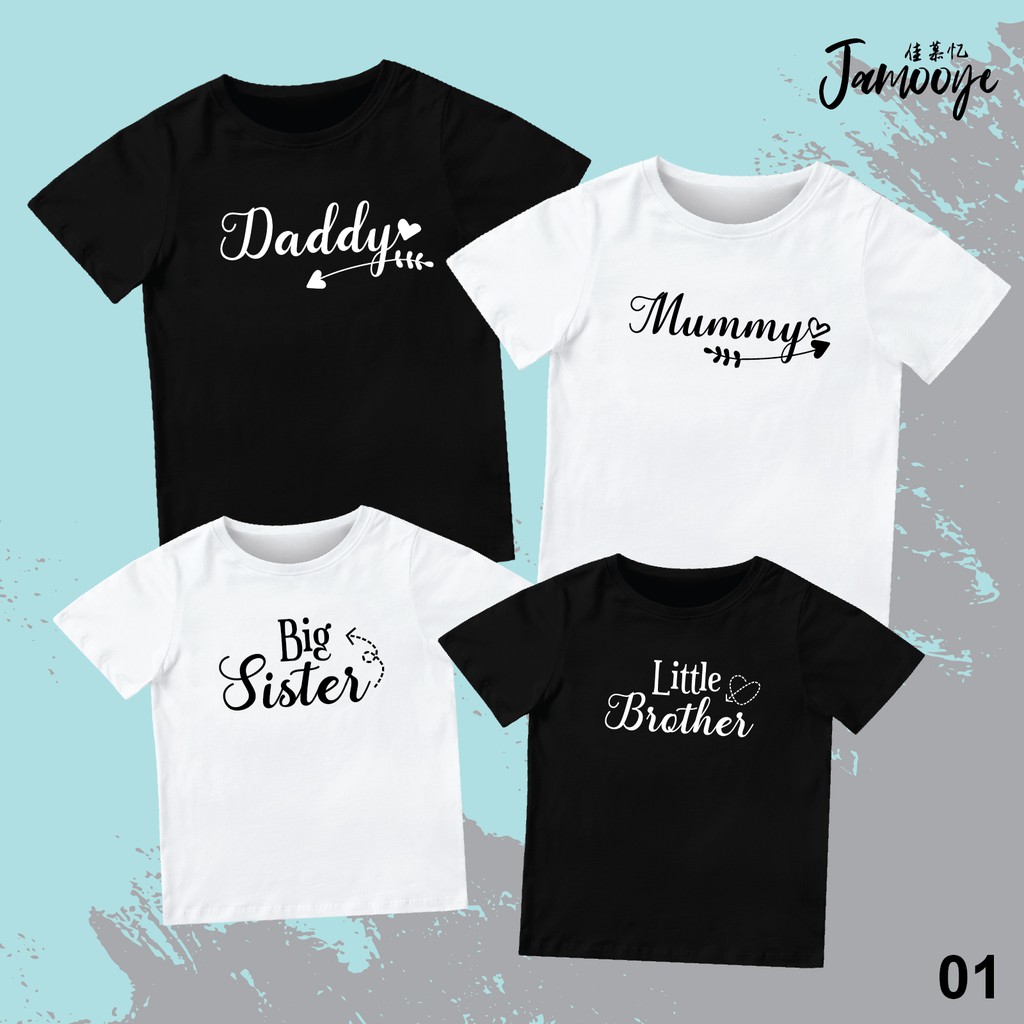 Family Matching Set Family Wording 01 Tshirt 100% Cotton Round Neck ...