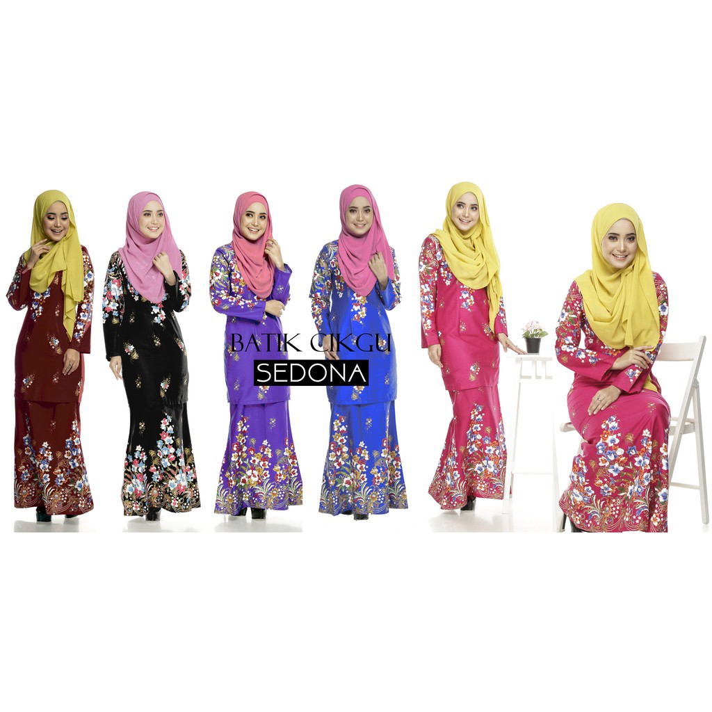 SEDONA kurung moden BATIK  CIKGU  XS 4XL Shopee Malaysia