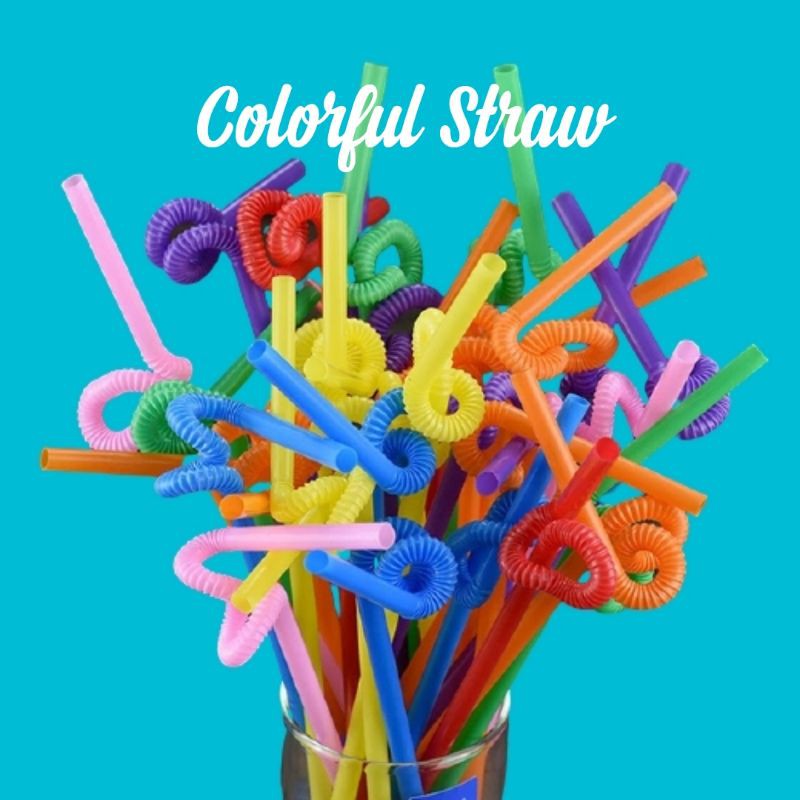 Flexsible Straw 80pcs / Color Straw / Straw Murah / Fancy Straw