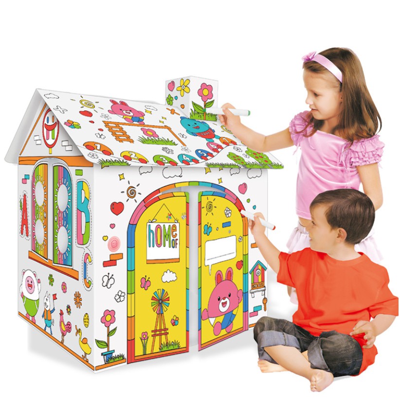 3D Coloring Model for Kids Cardboard Coloring Playhouse Just Baby World DIY Doodle Cardboard Coloring Lion