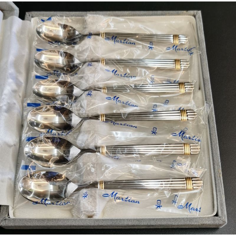 Martian 6 Pieces Patra Stainless Steel 1812 Tea Spoon in Original Box