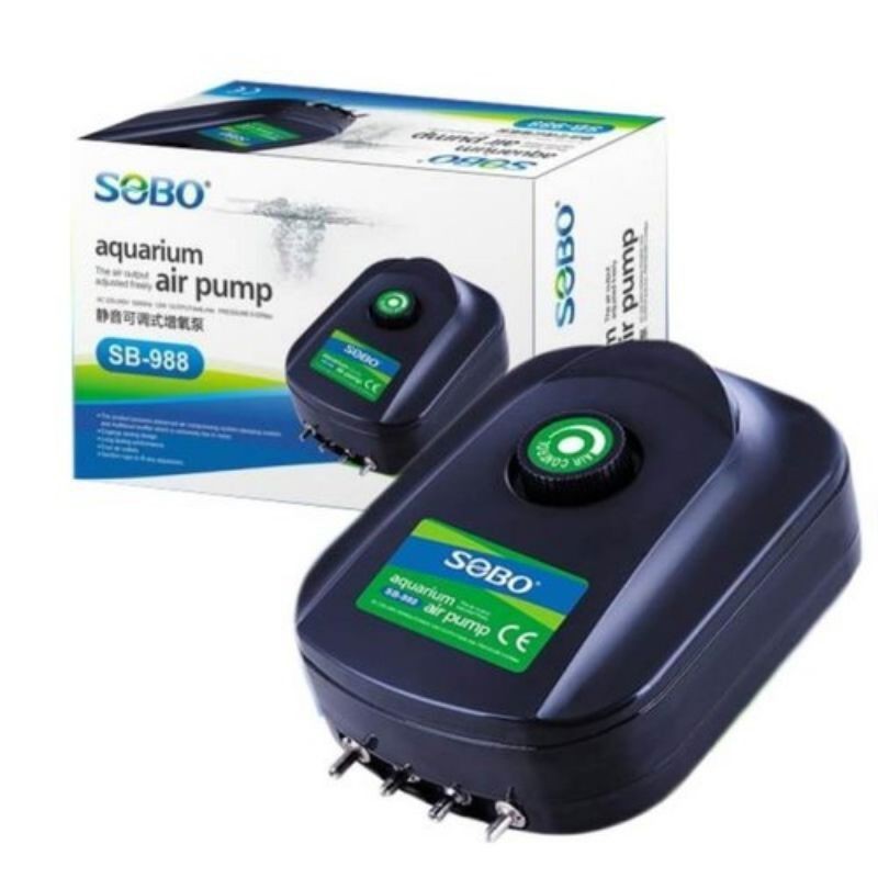 SOBO Aquarium Fish Tank Air Pump 4X4L /Min Power 12W SB988 Akuarium