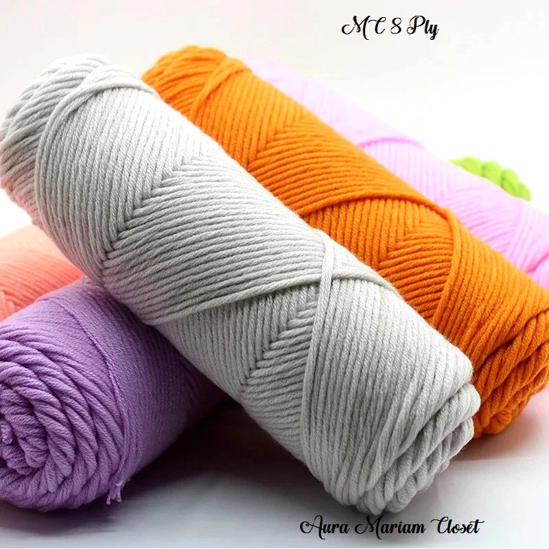 Benang MC8 ply / Milk Cotton 8 ply Knitting Yarn 100g | Shopee Malaysia