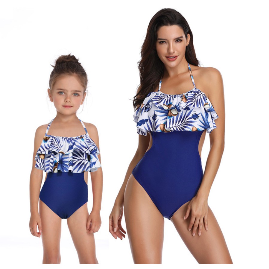 mother and child matching swimwear