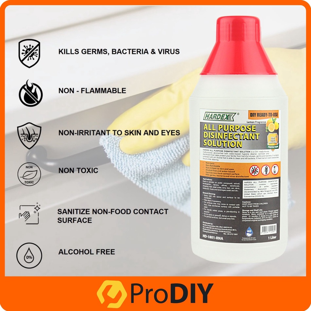 HARDEX All Purpose Disinfectant Solution 1L Daily cleaner and