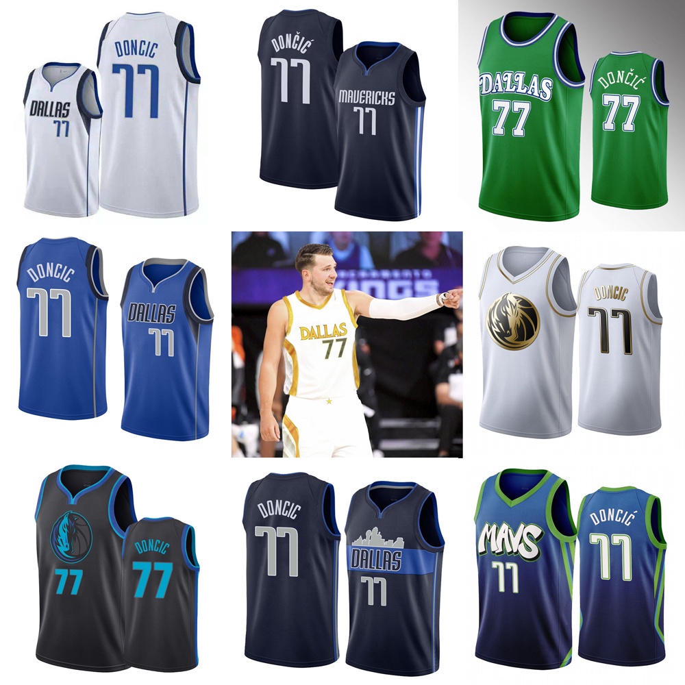 NBA_ Jersey Men's Dallas''Mavericks''Basketball Luka Doncic Kristaps  Porzingis Dirk Nowitzki Jersey 