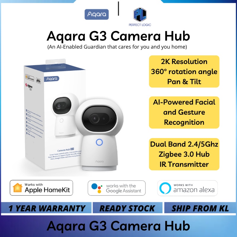 Aqara G3 Camera Hub | AI Facial and Gesture Recognition | IR Transmitter | 360° Pan & Tilt | Global Version