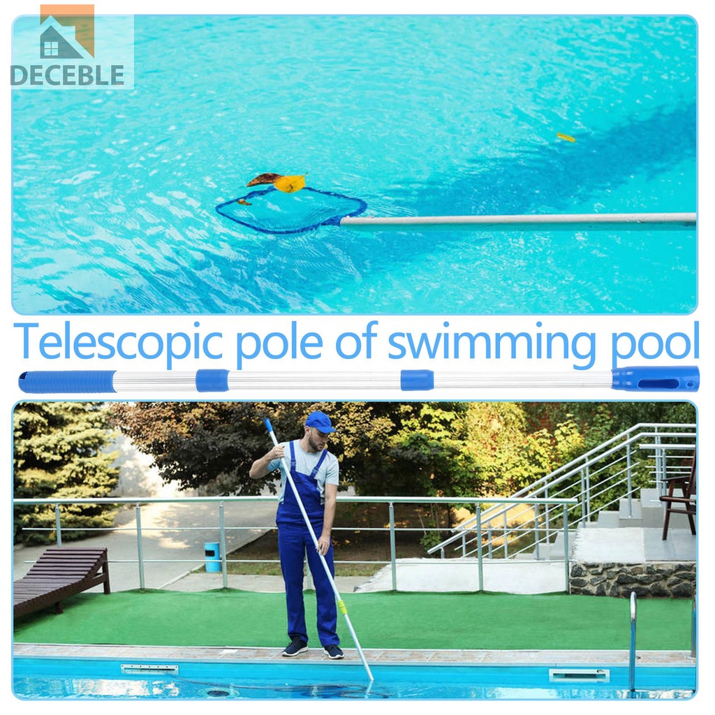 Durable Purpose Deceble Telescopic Swimming Pool Pole 3-Section Rod Skimmer Net Cleaning Quality Essential - Image 5