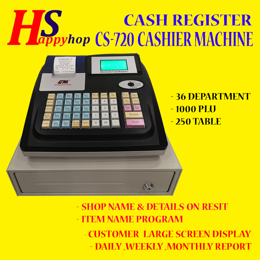 GEO Cashier Machine , Cash Register Fully Feature Cash Box Shopee