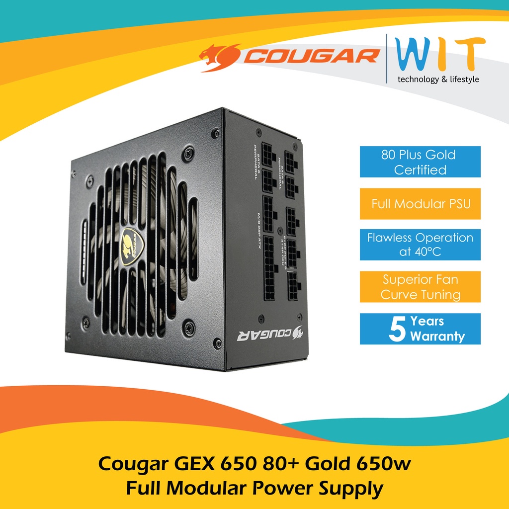 Cougar GEX 650 80+ Gold 650w Full Modular Power Supply