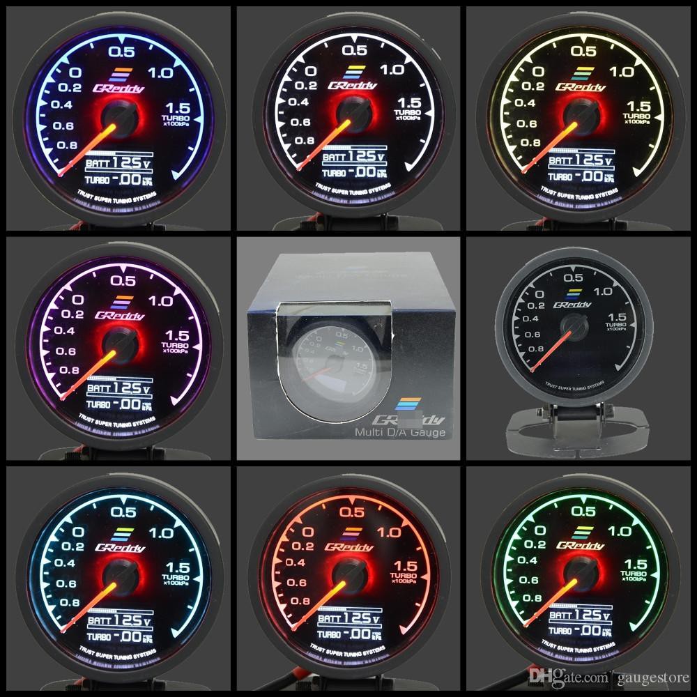GREDDY Multi Gauge Meter 2 In 1 7 color 2.5 INCH /62MM RPM/VOLT/VACUUM