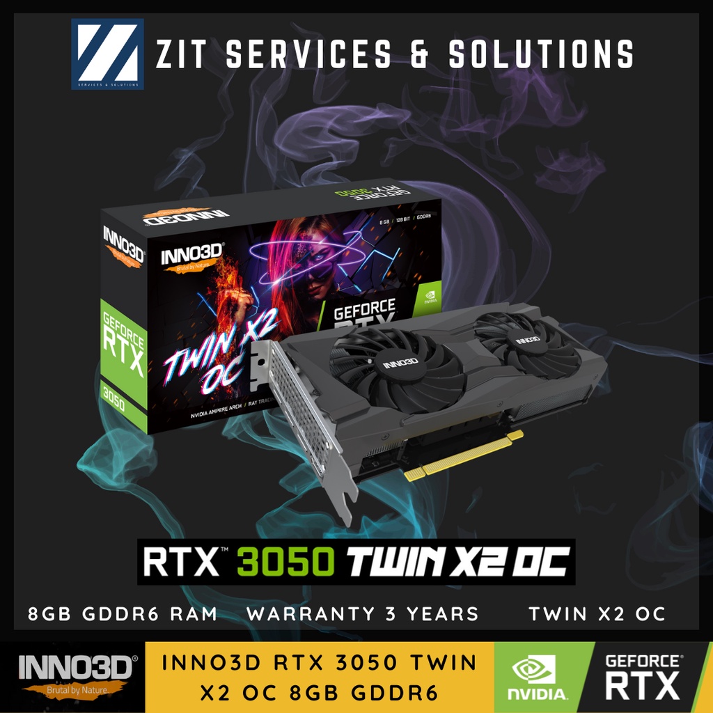 Inno3D RTX 3050 Twin X2 OC 8GB GDDR6 Graphic Card GPU | Shopee Malaysia