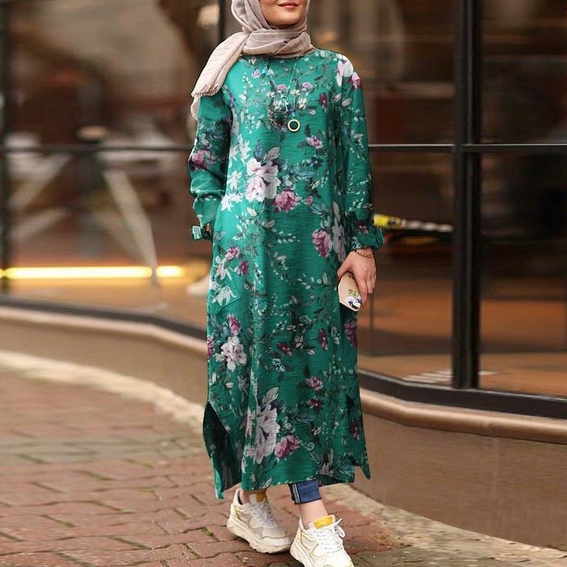 Long Blouse Muslimah Flora Plus Size Stylo Tunic Anggun Shopee Malaysia