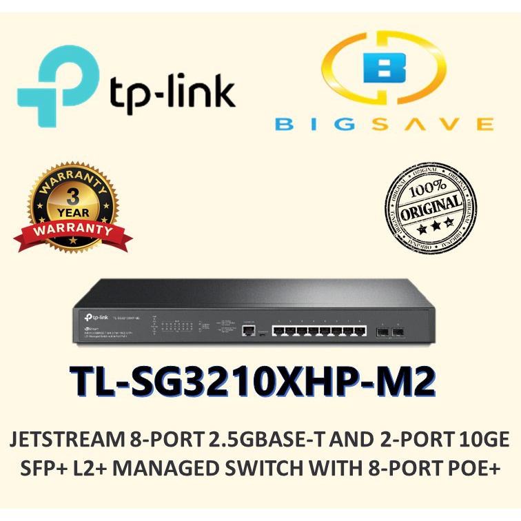 誠実 TP-Link TL-SG3210XHP-M2 スイッチ 8 PoE+ポート搭載