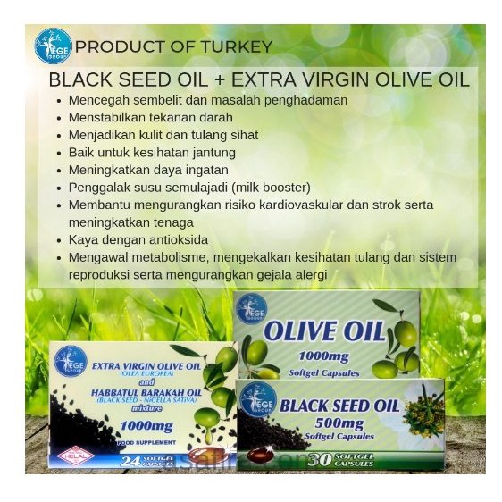 Buy Ege Mix Extra Virgin Olive Oil Black Seed Oil 1000mg Black Seed Oil Capsule Only 500mg Madu Habbatus Sauda Seetracker Malaysia