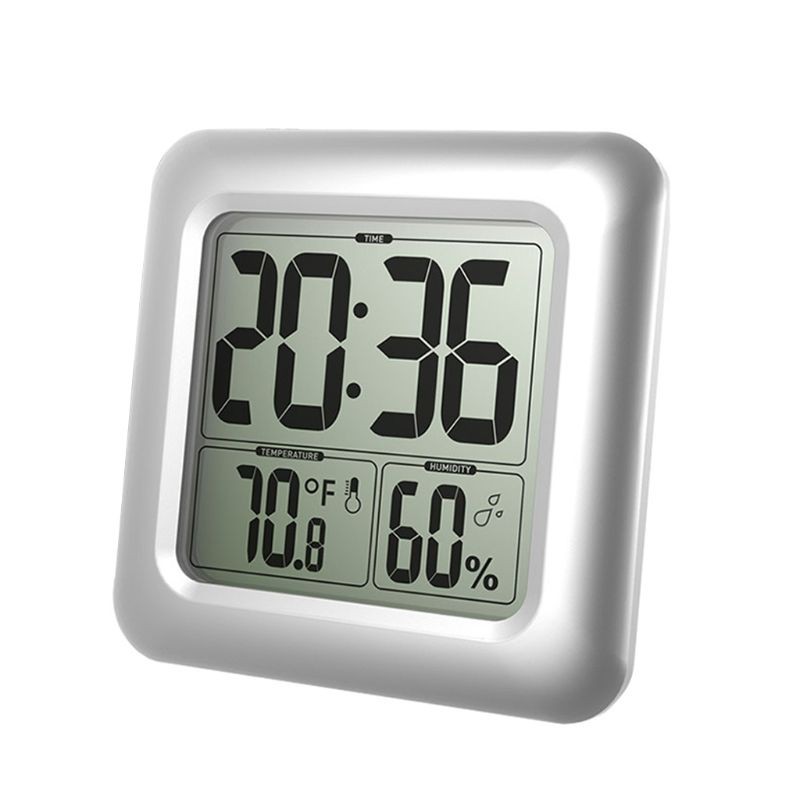 YChoice365 Digital Bathroom Shower Clock,Bathroom Thermometer Hygrometer Clock,Multifunctional Waterproof Clock With Timing Function 