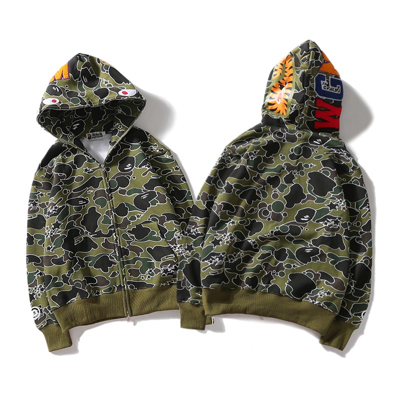 green camo bape hoodie