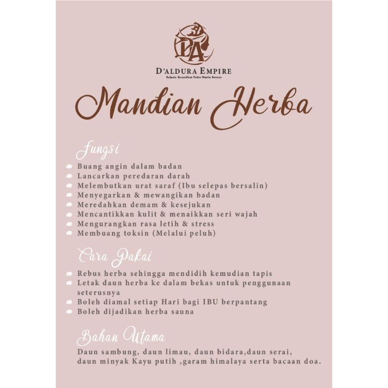 Mandian Herba Daldura Shopee Malaysia