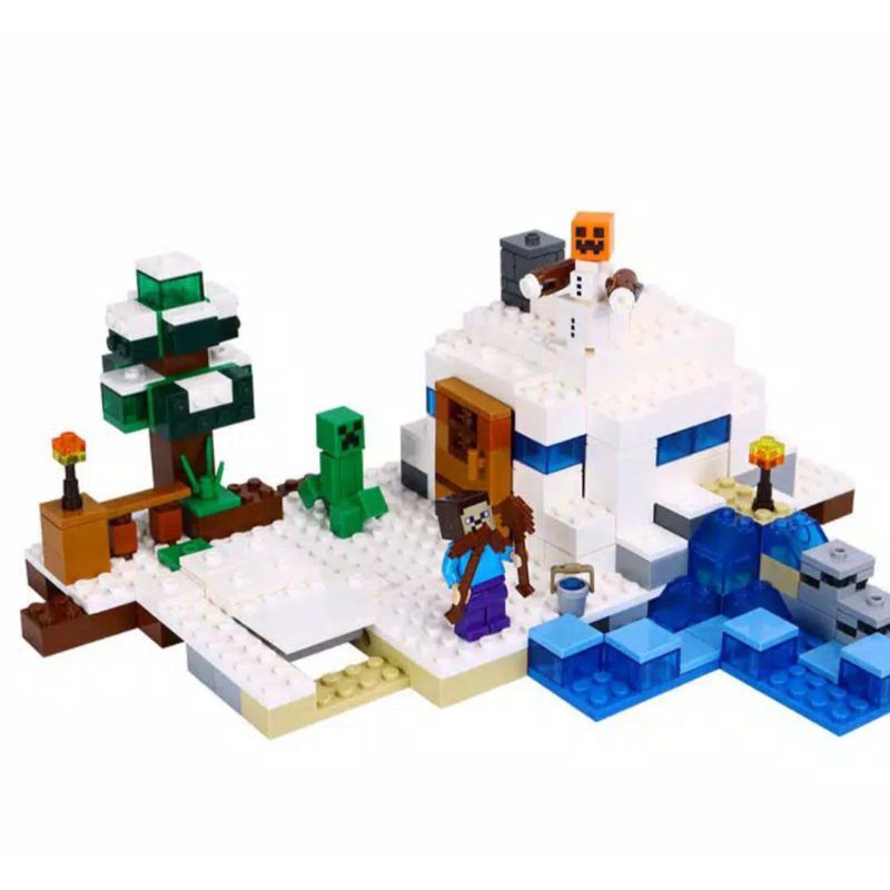 Lego Minecraft The Snow Hideout Compatible Lego | Shopee Malaysia