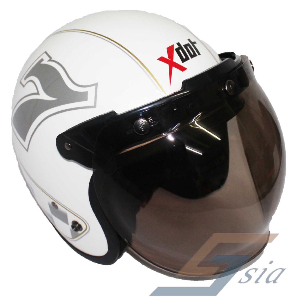 X-Dot G551 Helmet (White/Cafe Racer Grey)