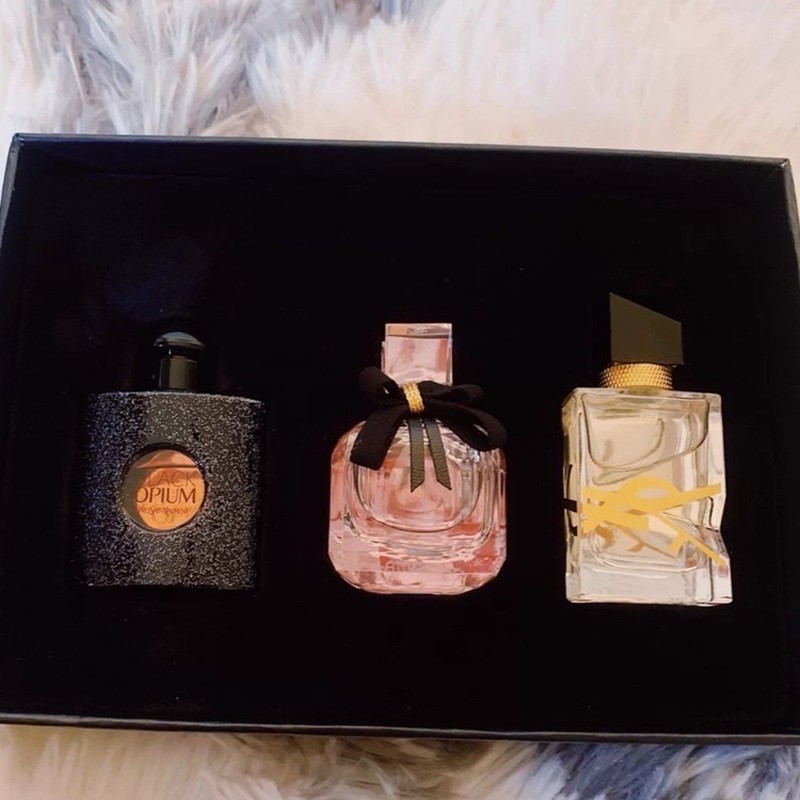 ❤ YSL Limited Perfume Set Freedom Water Black Opium Reverse Paris Ladies Sample 7.5ml*3 YSL