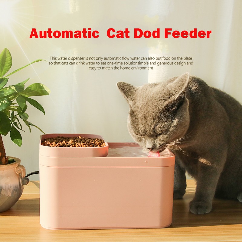 Upgrade 2 In 1 Automatic Pet Cat Dog Automatic Feeder Shopee