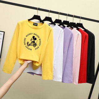 Women s Plus Size Long Sleeve T shirt Mickey Mouse S 3XL 