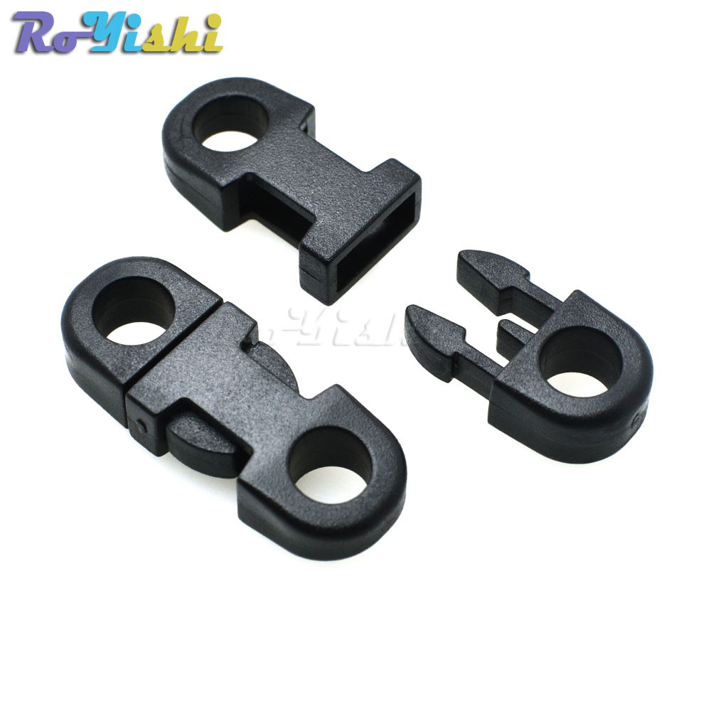 12pcs Colorful 5mm Hole's DIA Straight Flat Side Release Plastic Buckles 