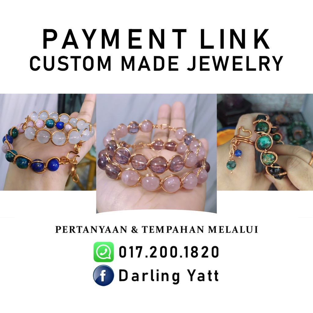 RM10 RM50 Payment Link | DIY JEWELRY 定制铜和水晶首饰 Wire Wrapped Copper Ring Bracelet Necklace Earring CUSTOM MADE